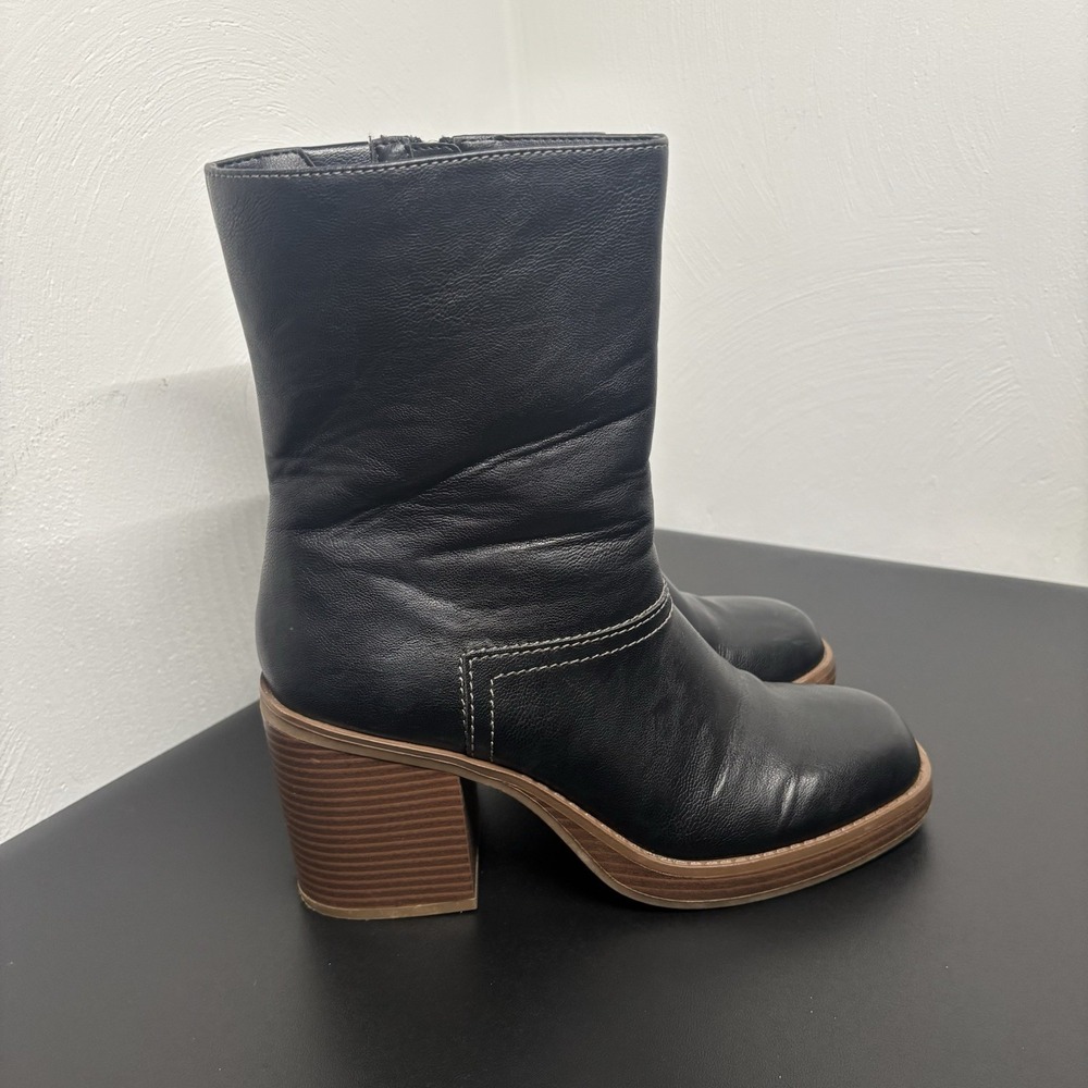 Sun‎ Stone Women's Size 8M Aimee Tall Zip Up Knee Medium Boots Shoes Chunky - Picture 2 of 12
